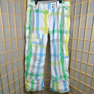 686 Snowboard Pants Pastel Check Pattern Size L